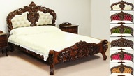 Posteľ 140x200 cm v štýle rokoka barokové čalúnené čelo postele masívne drevo