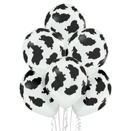 Balony Cow Spot białe czarne łaty krowa wzór 6szt