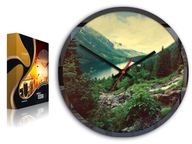 Zaujímavé nástenné hodiny Hory 3D- 30cm - TICHÁ