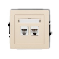 Zásuvka RJ11+RJ45 béžová 1DGTK DECO KARLIK