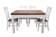 Rozkladací stôl 120 + 40 cm + 4 stoličky Alica