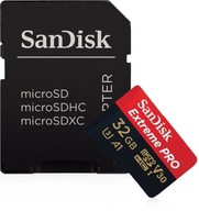 Karta SanDisk micro SD 32GB EXTREME PRO 100MB/s 4K najszybsza UHD DO APARAT