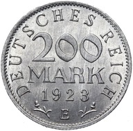 Nemecko - Weimar - Inflácia - minca - 200 Marek 1923 E - MINCOVNE Z ROLKY