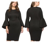 Klasické koktejlové šaty čierne PLUS SIZE 52