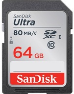 Paměťová karta SANDISK 64GB SDXC Class 10 ULTRA +80MB/s UHS-1