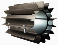 Radiátor výmenník tepla ⌀ 110mm/výška 250mm čierny aplikovaný krútený