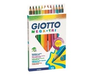 Ceruzkové pastelky Giotto Mega- Tri 12 ks trojuholníkové, hrubé