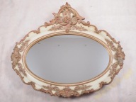 Lustro Barok XIXw Owalne Drewniane Oryginał75x65cm