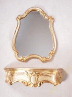 Konsola z lustrem złota Włochy II poł XX w.