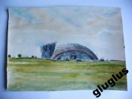 AKWARELA LENINO MUZEUM BRATERSTWA BRONI 1978 ROK