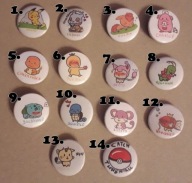 Przypinki Badge Pokemon Pikachu Vulpix Psyduck #3