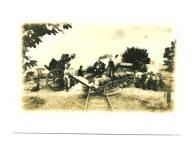 Pocztówka - Beczki z piwem i lokomotywa / wypadek kolejowy