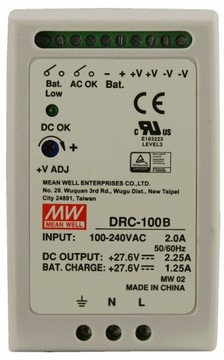 Буферный источник питания DIN Mean Well DRC-100B 24В 2,25А