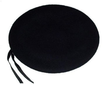 BERET MĘSKI STYL WOJSKOWY CZARNY TŁOCZONY 57 cm