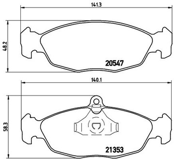 Диски BREMBO Колодки передние - OPEL ASTRA F 256мм