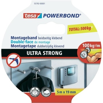 Двусторонняя монтажная лента TESA ULTRA STRONG длиной 5 м.