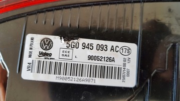 ФОНАРЬ КАПОТА ЗАДНИЙ ЛЕВЫЙ VW GOLF VII HB 5G0945093AC