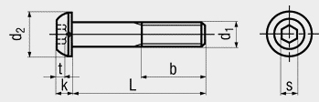 ШВП из нержавеющей стали A2. Шестигранный ключ M6x10 10 шт.