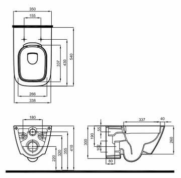 Каркас унитаза Geberit MODO SLIM DELTA51, чаша, хром