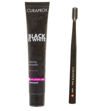 Зубная паста CURAPROX Black is White + зубная щетка