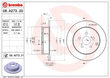 BREMBO диски, колодки задние - TOYOTA CELICA