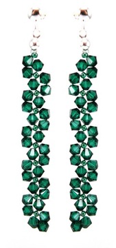 Серьги с кристаллами SWAROVSKI, зеленый изумруд