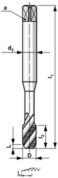 Машинный поворотный кран М8 HSSE INOX TIN VA