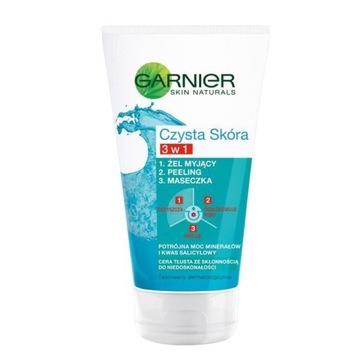 GARNIER CLEAN SKIN 3в1 ГЕЛЬ-ПИЛИНГ-МАСКА 150мл