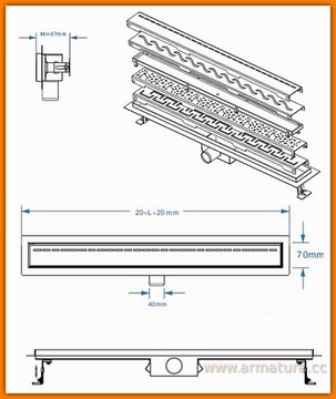 CLASSIC LINEAR DRAIN 60 см дренаж SANITLINE