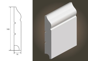 Плинтус МДФ Atena 100 белый - 16x100