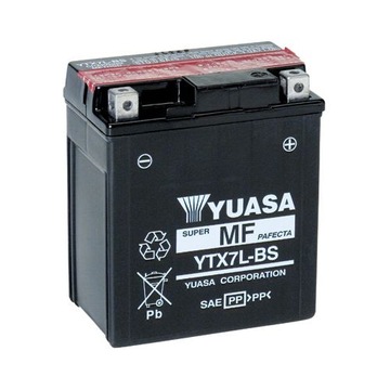 Akumulator 6Ah 12V YUASA YTX7L-BS Kawasaki KLX EX