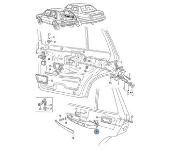 НОВАЯ ЗАДНЯЯ ЛЕВАЯ НАРУЖНАЯ РУЧКА VW GOLF JETTA II MK2 193839205