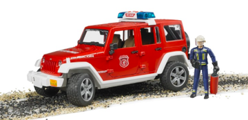 BRUDER 02528 Jeep Wrangler FIRE BRITAIN со статуэткой