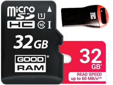 КАРТА GOODRAM MICRO SD 32 ГБ CL 10 UHS + МИКРО-РИДЕР