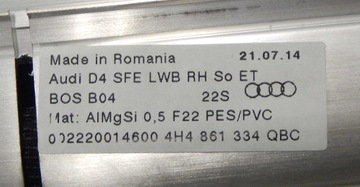 фото thumb №3, Ролета стёкла дверь audi a8 4h4861334