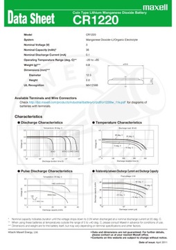 1 шт. ЛИТИЕВАЯ БАТАРЕЯ MAXELL CR1220 1220 DL1220 3В