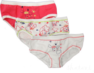 ТРУСИКИ SNELLY, 3 ПАКЕТА GIRLS BUNNY, 10 л 140