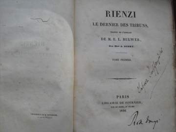 RIENZI 1836 LE DERNIER DES TRIBUN OSTATNI Z TRYBUN