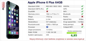 IPHONE 6 PLUS 16 ГБ СЕРЕБРЯНЫЙ