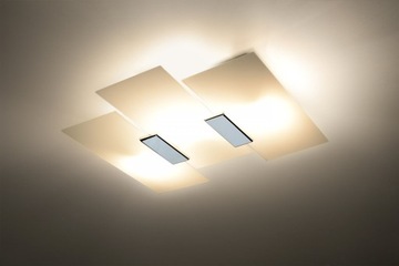 PLAFON LED NOWOCZESNA LAMPA ŚCIENNA FABIANO SZKŁO CHROM SALON SOLLUX