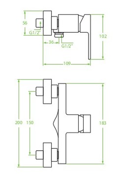 KVADRATO 040D LAVEO СМЕСИТЕЛЬ ДЛЯ ДУША