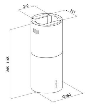 Globalo Cylindro Isola 39.7 Черный островной капюшон