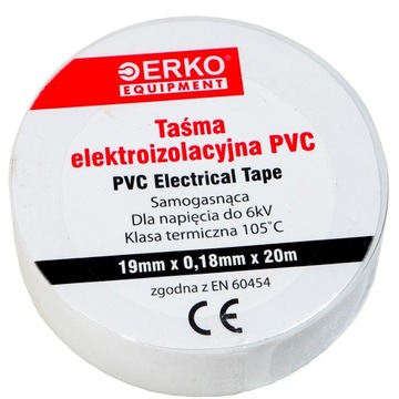 Taśma izolacyjna 19mm 20m szara duża ERKO TPVC