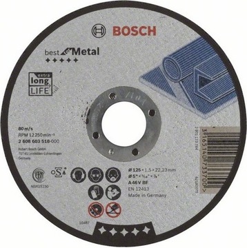 Диск прямой отрезной Best for Metal 125х1,5мм BOSCH