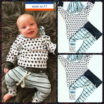 Komplet dla chłopca dresk niemowlęcy bluza z kapturem śpiochy baggy 62 68