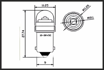 H6W Bax9s светодиодная лампа cree 12/24 В, асимметричная, 2 шт.