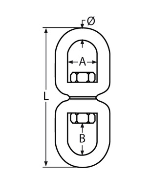 Вертлюг «глаз к глазу» Нержавеющая кислотостойкая 16 мм 8130 кг V4