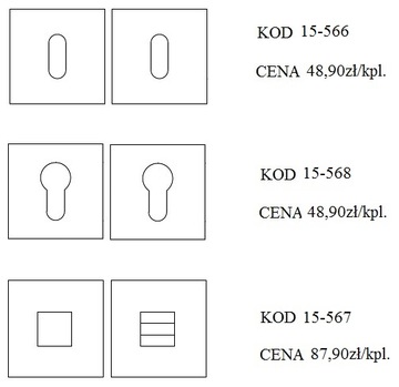 Klamka 865 rozeta kwadratowa czarny matowy Convex