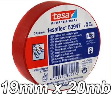 TESA 53947 ИЗОЛЕНТА 19мм/20м КРАСНАЯ