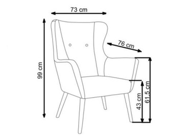 Кресло COTTO для гостиной, кафе